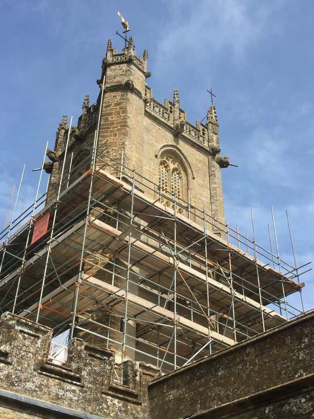 Hinton St George scaffolding.
