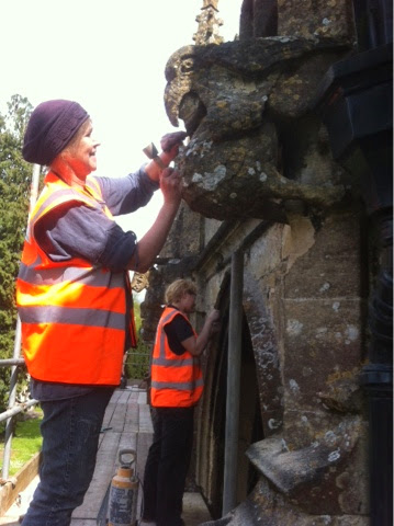 Nell pickering and Samantha Peacock cutting out decay